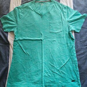 Express Green V Neck T-Shirt Medium